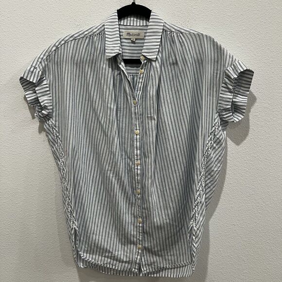 Madewell Central Shirt in Stripe Size Xs Button-Down Shirt Preppy Casual Office - Picture 1 of 7